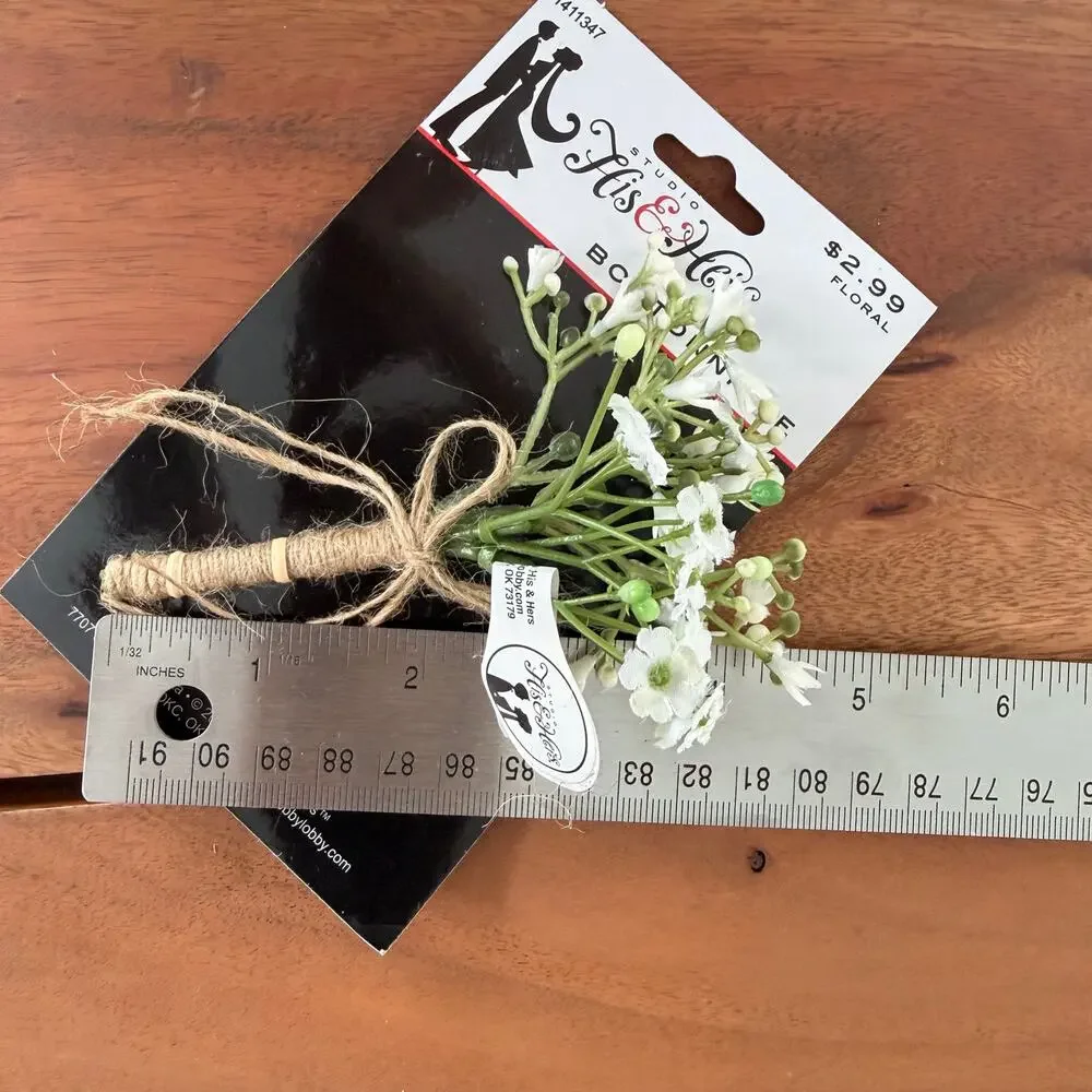 Lot of‎ 72 groomsman wedding boutonniere prom dance baby’s breath flower white